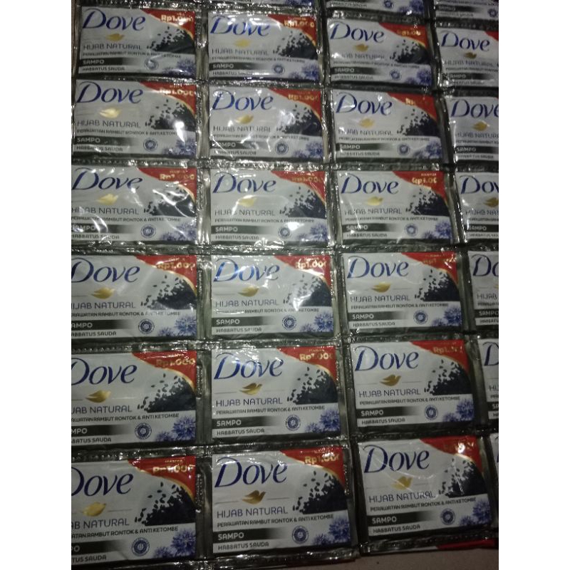 Sampo DOVE HIJAB NATURAL habbatusauda perawatan rambut rontok & anti ketombe 9ml x 12 pcs
