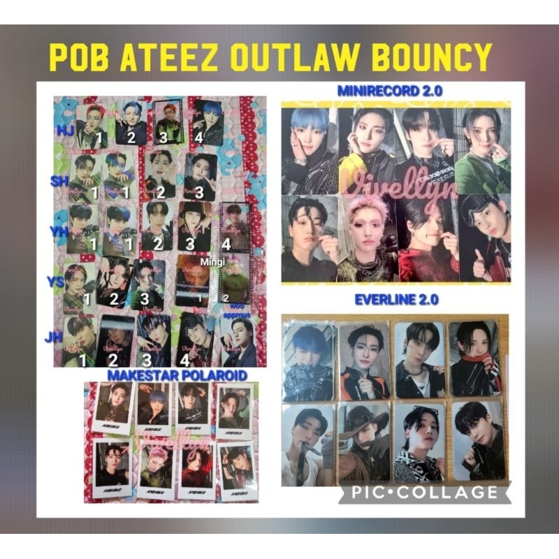 (READY INA) PC ATEEZ OUTLAW BOUNCY POB MAKESTAR HOLO POLAROID SOUNDWAVE APPMUS EVERLINE MINIRECORD