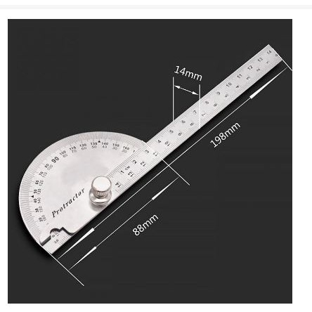 

Penggaris Jangka Protractor Busur Sudut Derajat Roundhead Measuring Ruler Aluminium 14.5cm 180 Degree