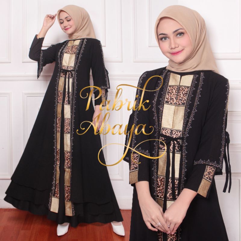 Gamis Abaya Turkey #5075 Bordir Payet by Pabrik Abaya