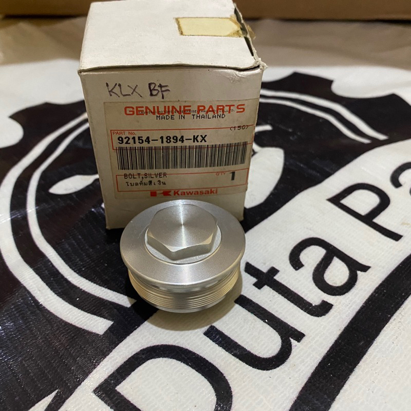 TUTUP SHOCK ATAS USD KLX 150 BF DTRACKER SILVER ORIGINAL