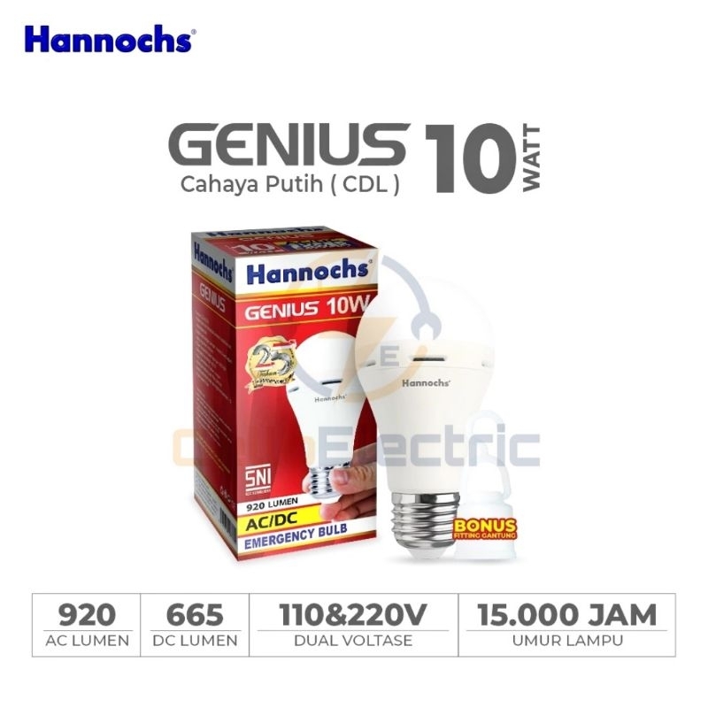 Led Hannochs Genius 10 Watt Emergency - Lampu Emergency Hannochs Genius 10 W