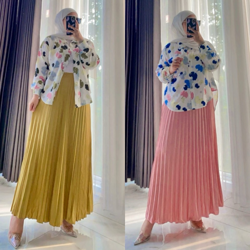 Kemeja Asyura Set Rok Plisket