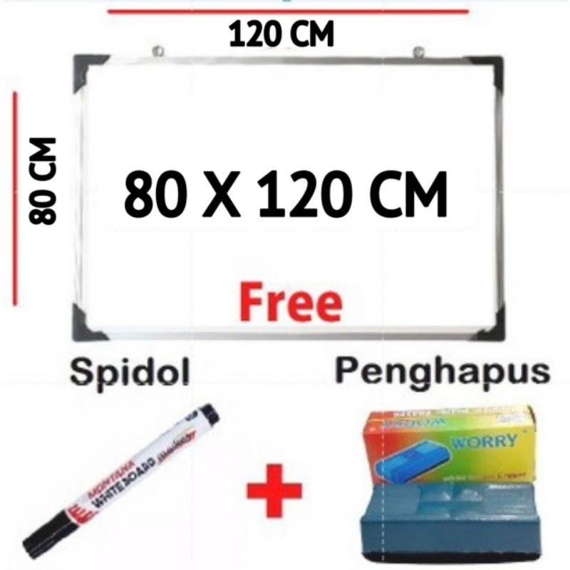 

Papan Tulis Whiteboard 80 X 120 Cm Free Spidol Dan Penghapus
