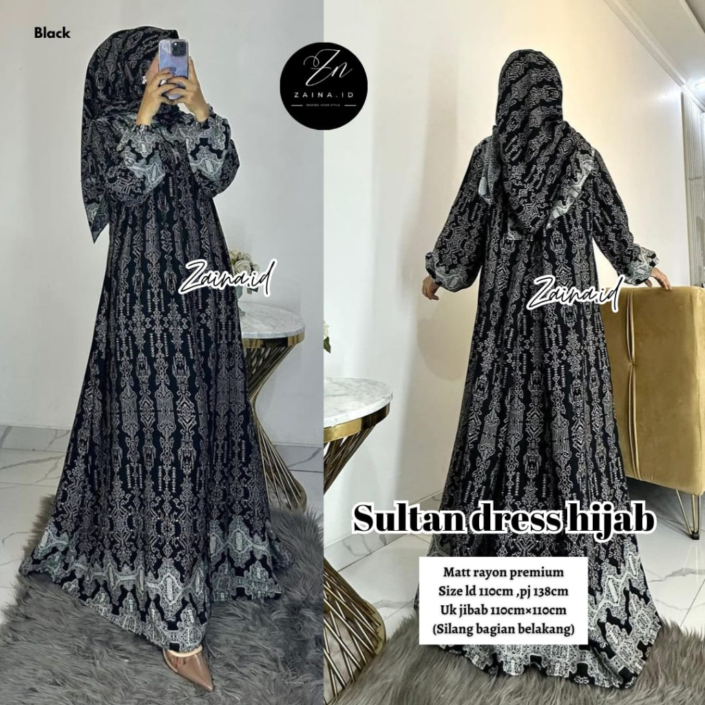 Sultan Dress Jilbab Gamis Set Jilbab By Zaina.id