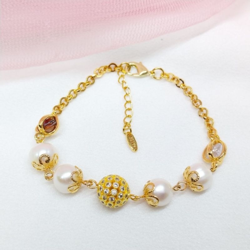 GELANG MUTIARA LOMBOK ASLI - KONEKTOR MUTIARA LOMBOK - GELANG MUTIARA - MUTIARA LOMBOK - GELANG MUTI