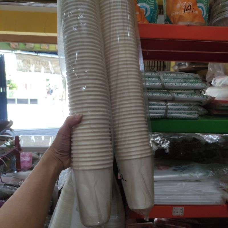 Coffee Paper Cup Gelas Kertas Kopi Besar 12oz + Tutup