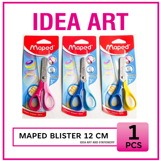 

Gunting Anak Umur 3 Tahun 12 cm Blister Ujung Tumpul Maped 3D Scissors