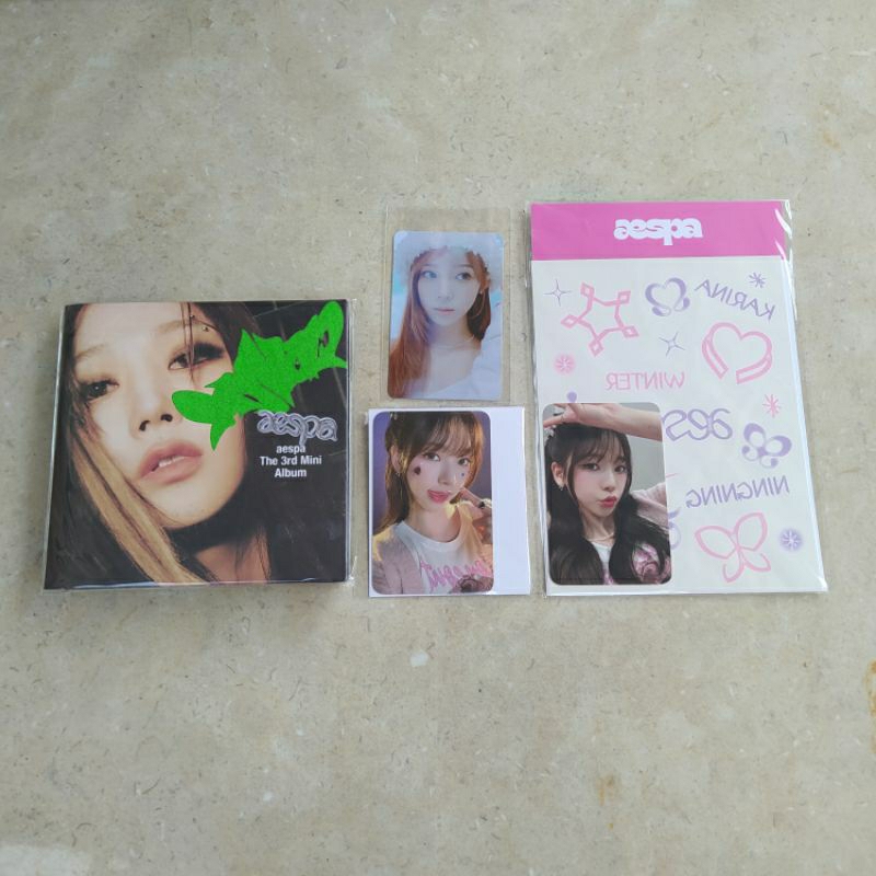 AESPA ALBUM ONLY MY WORLD POSTER VER GISELLE MD CTMI POINT STICKER TATTOO STICKER KARINA