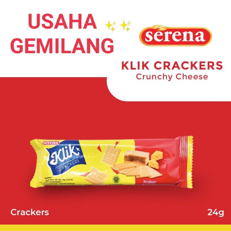 

Serena Klik Crackers 24gr (1pak isi 10pcs) Biskuit Kraker Krakers Original