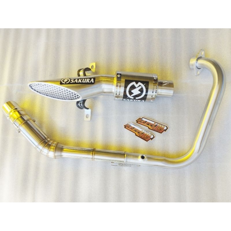 Knalpot Racing SAKURA Fullsett R15 MT15 Vixion CBR150 Gsx SatriaF sonic supraGTR MXking MX135 Byson 