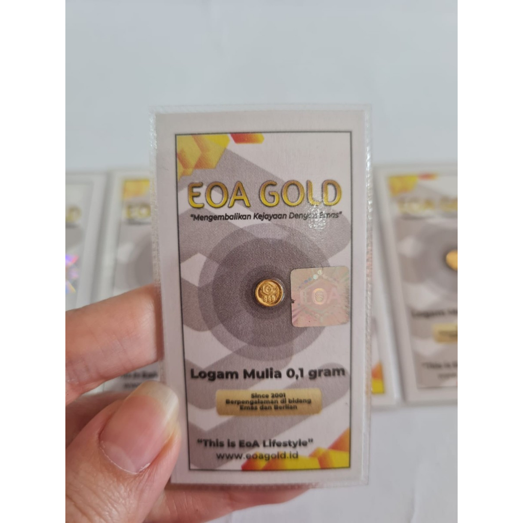 0.1 GRAM LM LOGAM MULIA EMAS EOA GOLD PRESS ASLI ORIGINAL