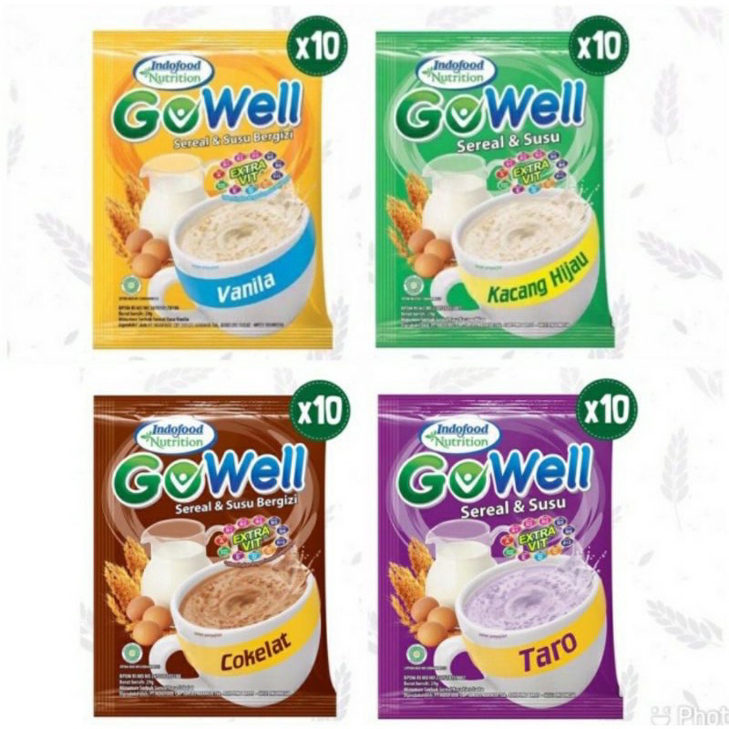 

Indofood GoWell sereal & susu 1 renceng isi 10