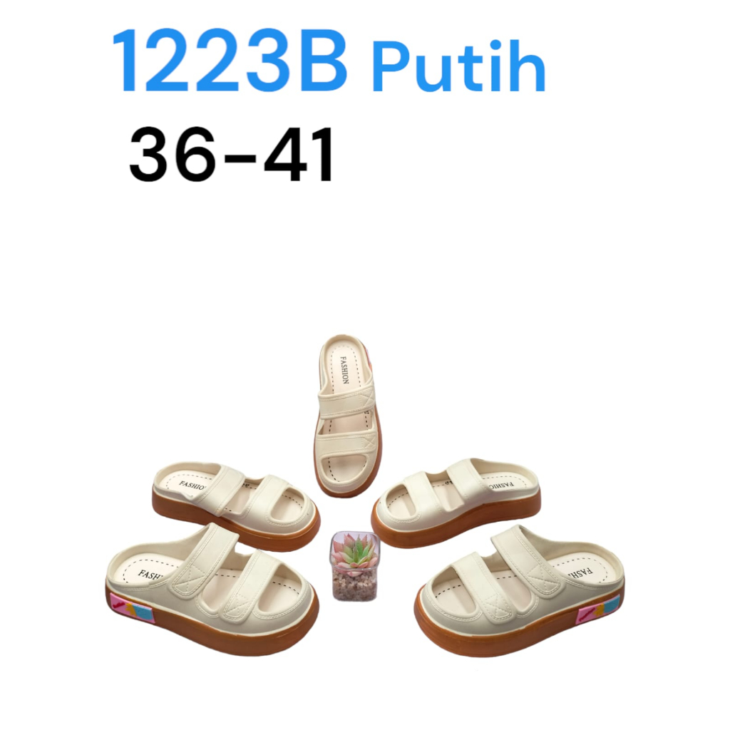 Sandal Wanita Wedges Selop Karet Jelly Korean Import Sandal Fashion Wanita Terbaru 36-41 1223-B