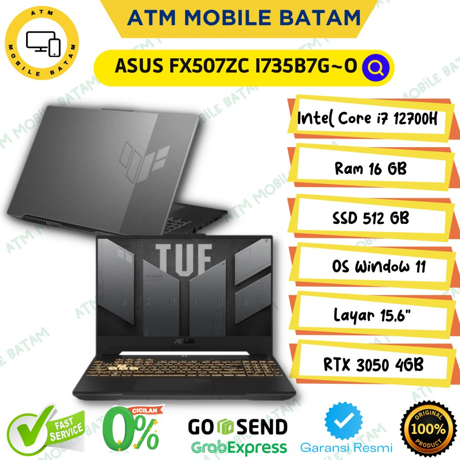 Laptop Asus Tuf Gaming FX507ZC-I735B7-O I7 12700H 16/512 RTX3050 4GB