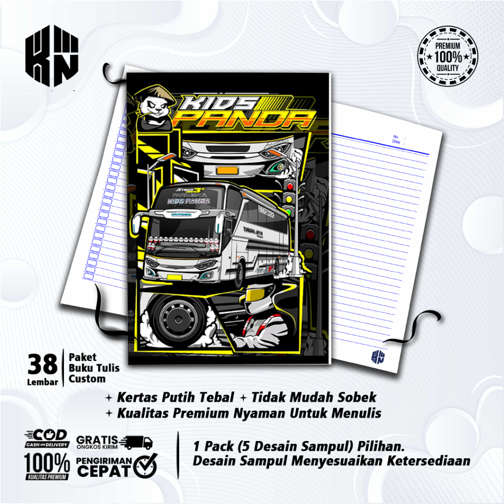 

Buku Tulis Sekolah Custom Tema BUS Bergaris 38 Lembar 1 Pak Isi 5 Buku/ Buku Tulis Anime/ Buku Aesthetic/ Buku Catatan