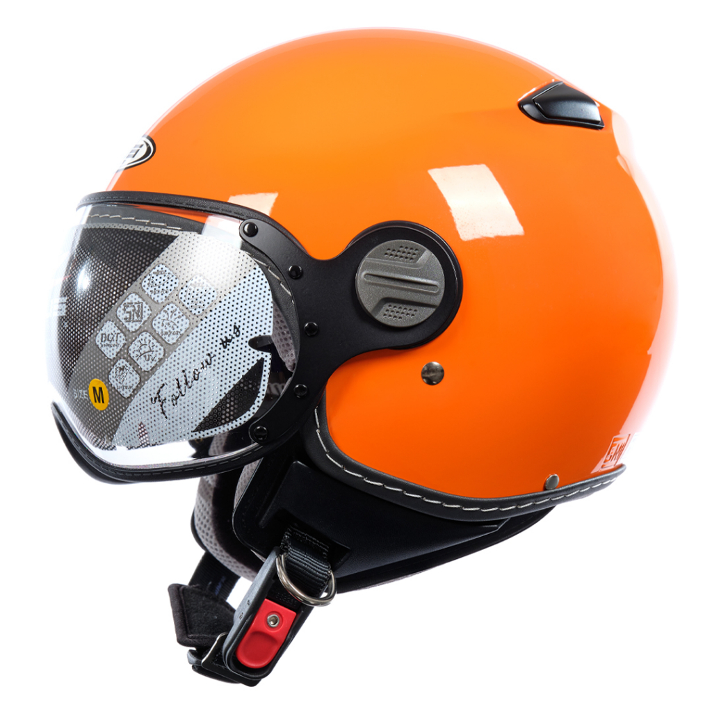 ZEUS ZS 210K ORANGE GLOSSY RETRO SINGLE VISOR