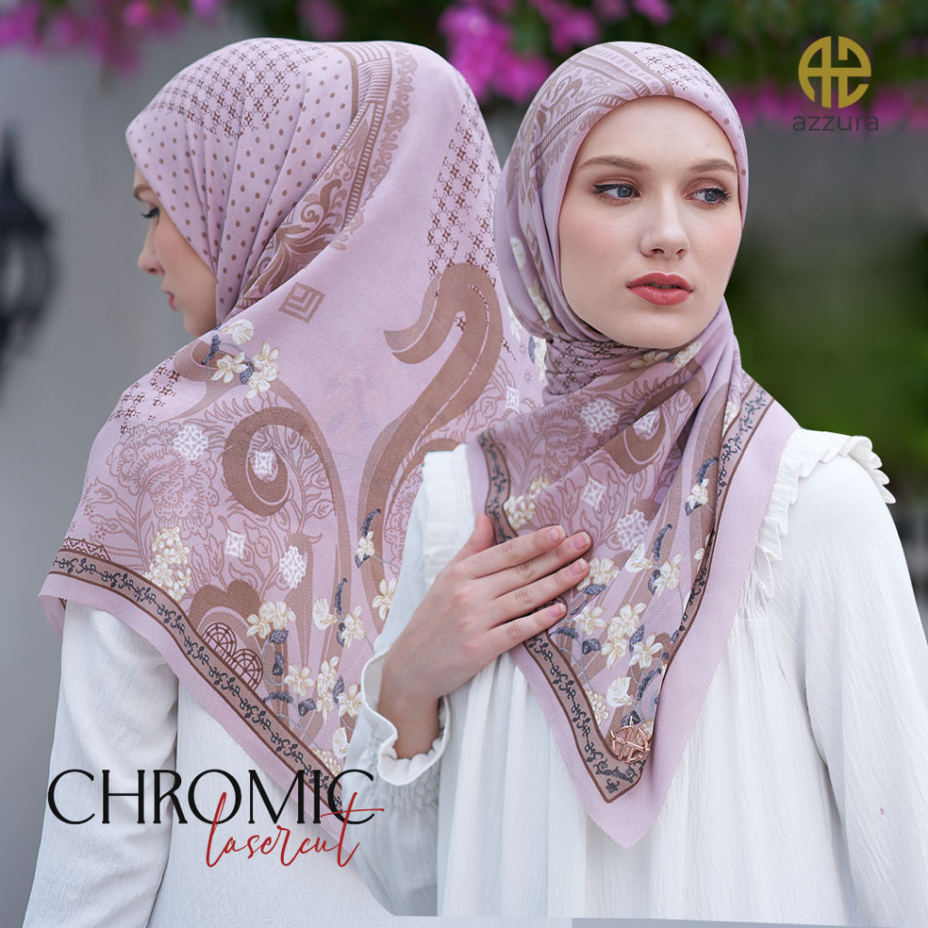 New Chromic 3 - [Lasercut] Azzura Scarf (Kerudung Segi Empat Serat Perancis Premium Wanita Muslim) S
