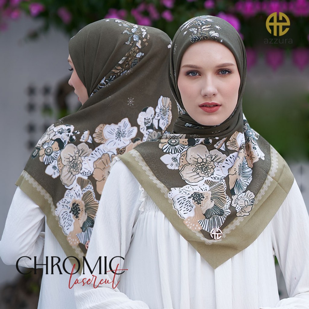 New Chromic 7 - [Lasercut] Azzura Scarf (Kerudung Segi Empat Serat Perancis Premium Wanita Muslim) S