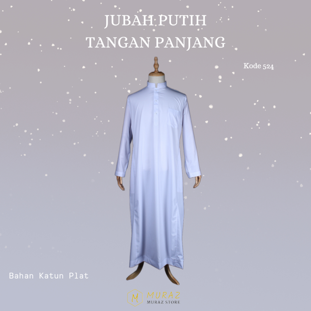 524 Gamis Pria Putih Dewasa Lengan Panjang Benzema / Benzema Jubah Pria / Gamis Cowok Lengan Panjang