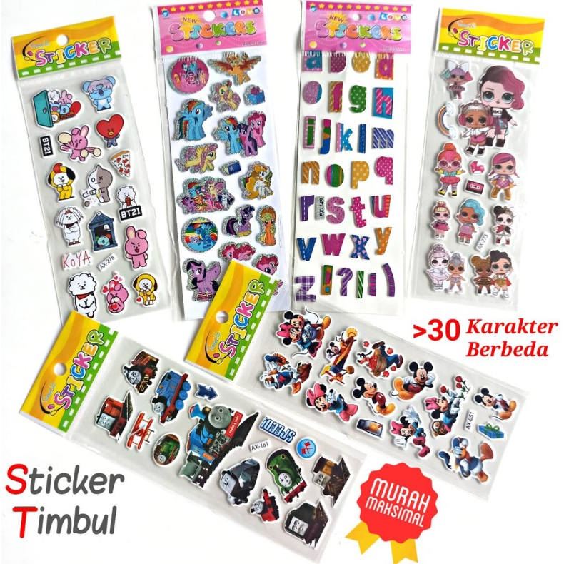 

STIKER / STICKER ANAK 3D TIMBUL / STIKER MAINAN TEMPEL / STIKER LUCU MOTIF KARAKTER MURAH
