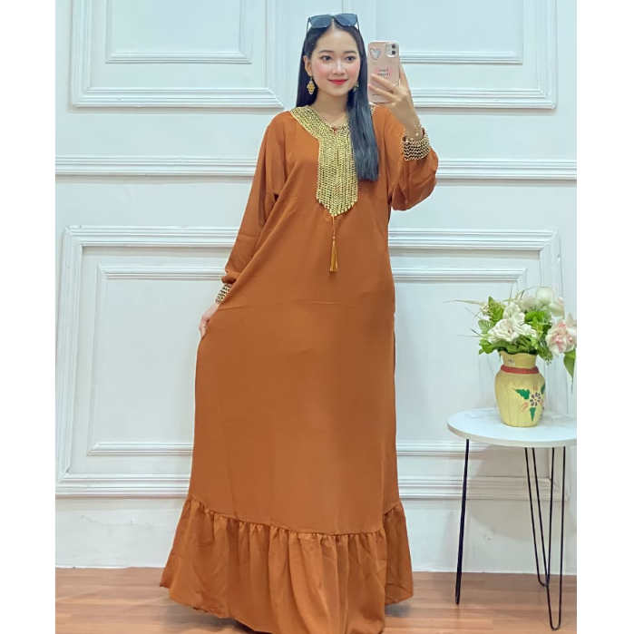 Merapi Batik,Gamis Polos Kombinasi Rendo, Gamis muslim Polos kringkel, Gamis Rendo , Gamis model Ter