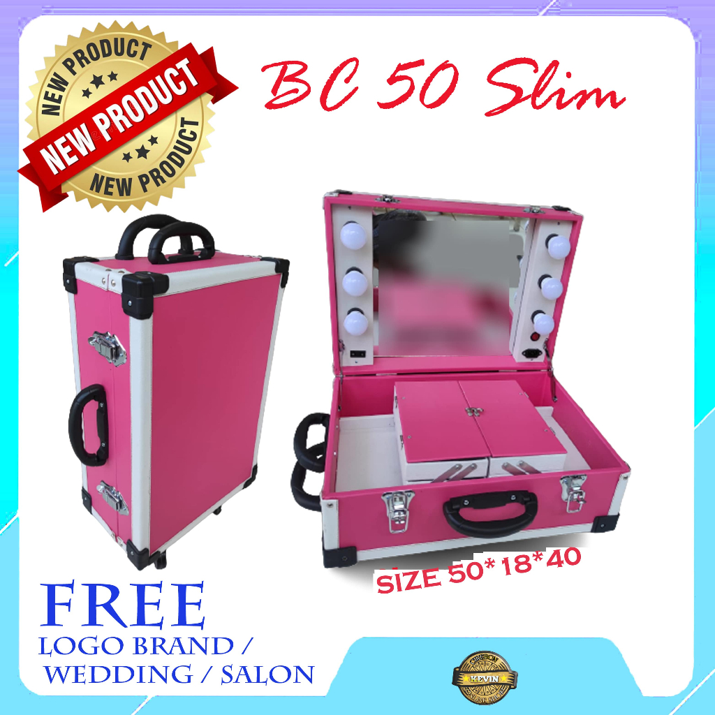 Beautycase 50cm SLIM - Koper pengantin - Koper Lampu - Box MAkeup - Kotak kosmetik - Tas Makeup