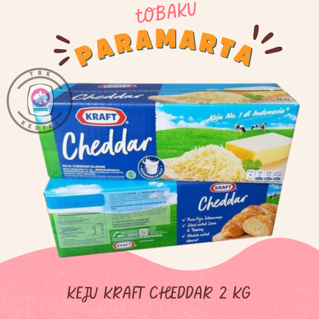 

KEJU KRAFT CHEDDAR 2 KG / KEJU CHEDDAR MURAH / KEJU CHEDDAR PARUT