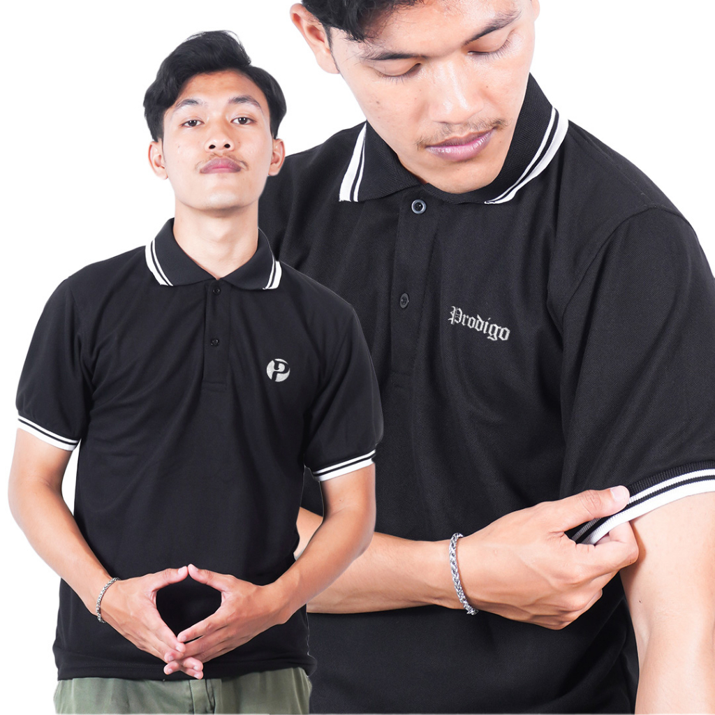 Prodigo * Polo Shirt Black Maratua All Varian I Kaos Polo Shirt Pria Original I Atasan Kaos Kerah I 