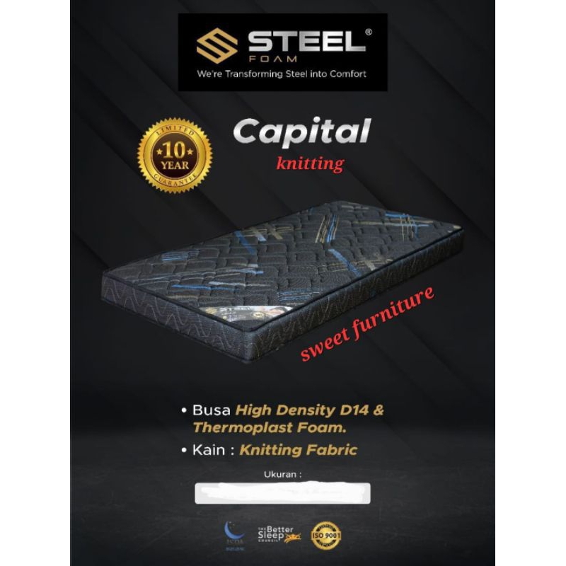 Tilam busa Steel Capital Knitting 6 kaki ukuran 180x200 cm