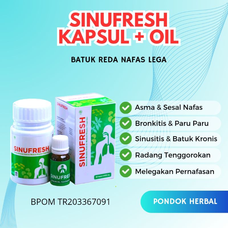 ( PAKET HEMAT ) SINUFRESH Obat Sinusitis Polip Herbal - Paket Sinufresh Kapsul Obat Sinusitis dan Po