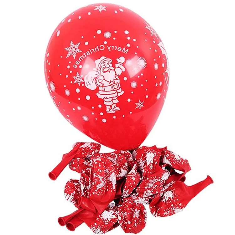 Balon Latex Natal Ukuran 12 Inch Balon Merry Christmas Dekorasi Natal Isi 100pcs