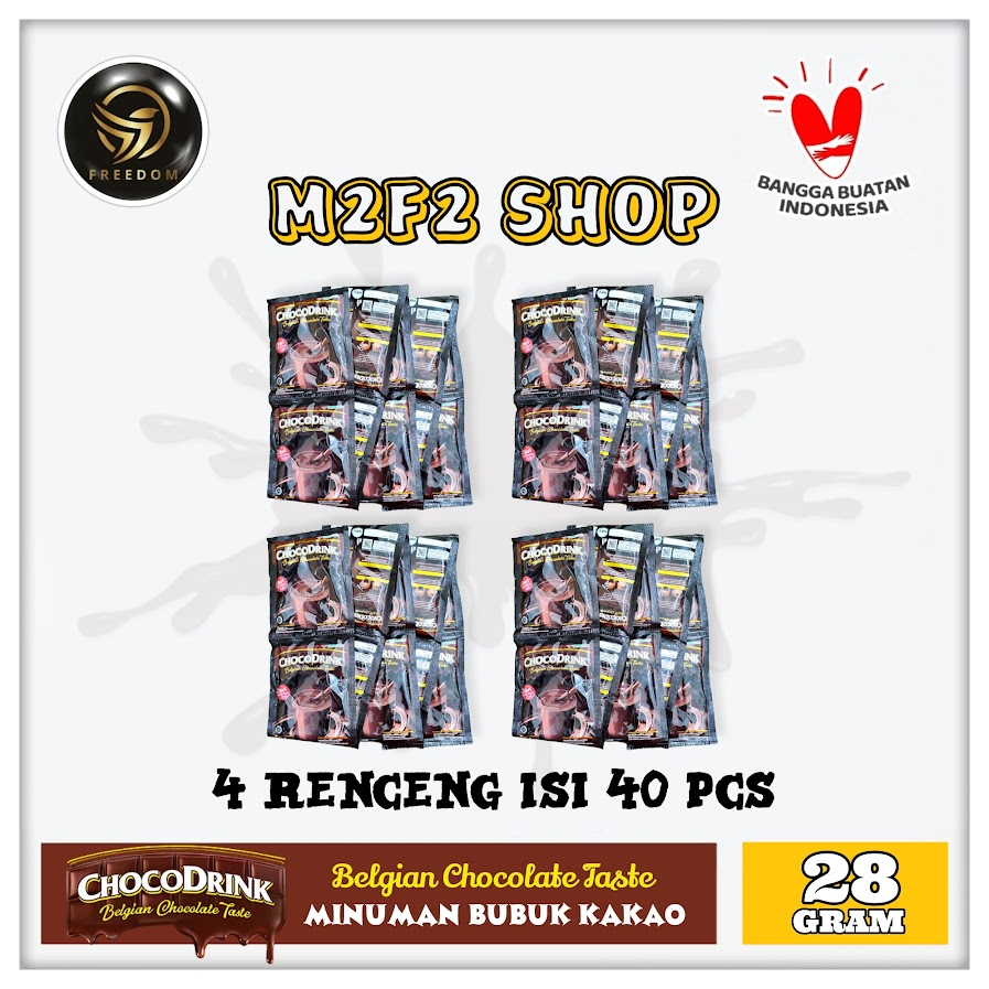 

Chocodrink Belgian Chocolate Taste 3in1 | Bubuk Kakao Cokelat Sachet | GT - 28 gr (Kemasan 4 Renceng)