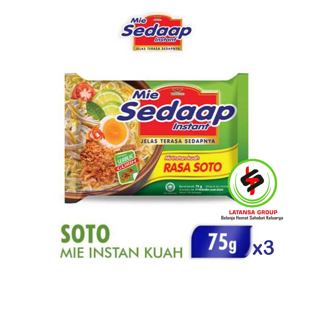 

Sedaap Mie Instant Soto 75g X 3 PCs