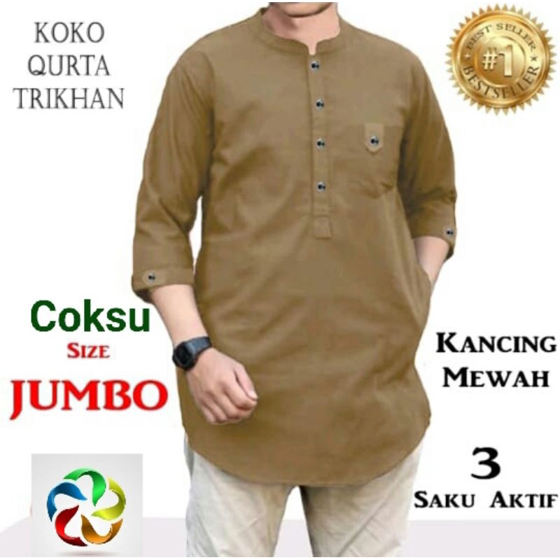BAJU KOKO QURTA PAKISTAN /TRIKHAN KEMEJA MUSLIM TERMURAH