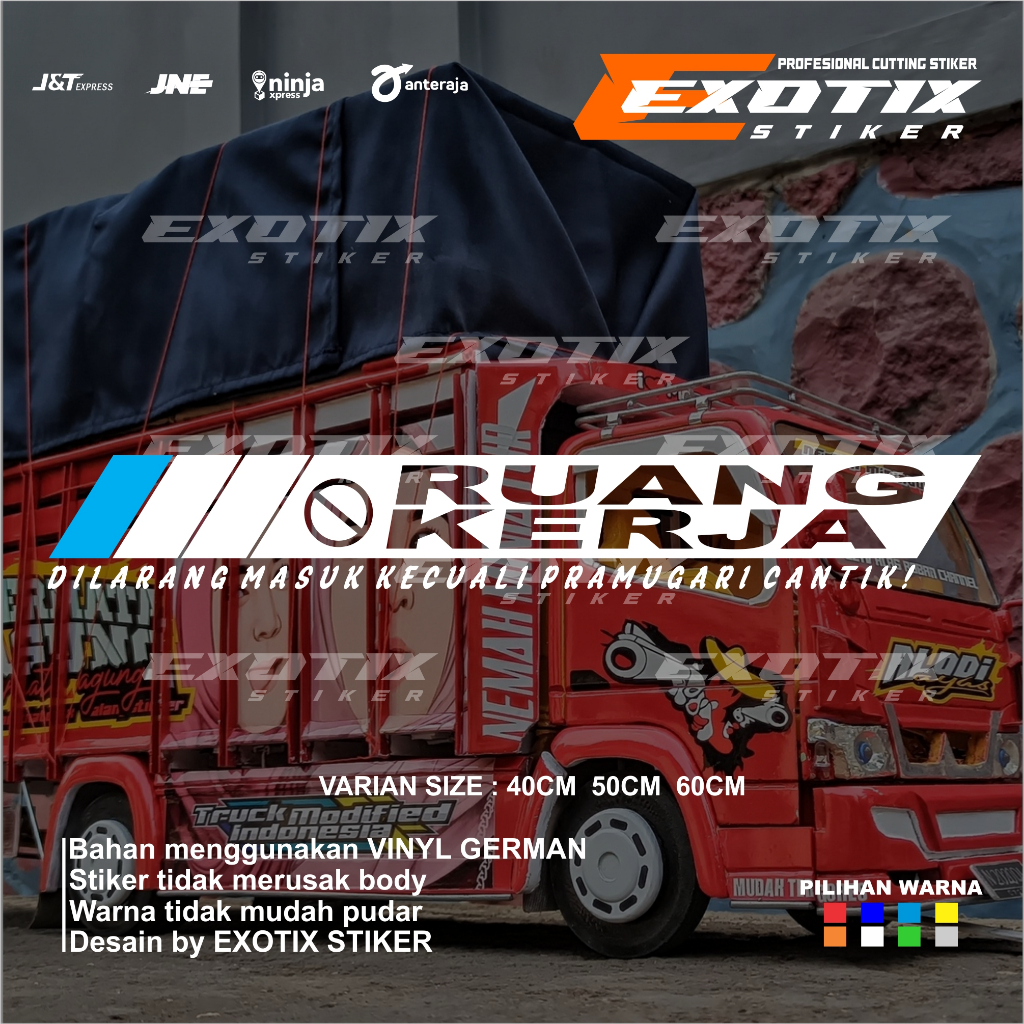 Stiker kaca truk ruang kerja stiker kaca depan truk stiker kaca pintu truk pick up