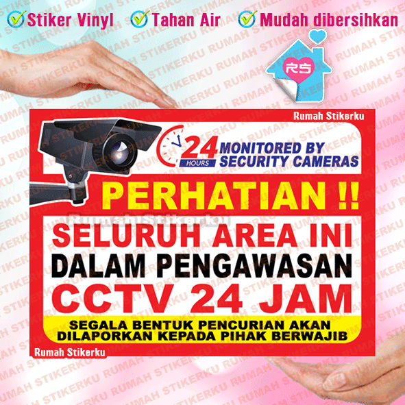 

sticker CCTV - area ini diawasi cctv