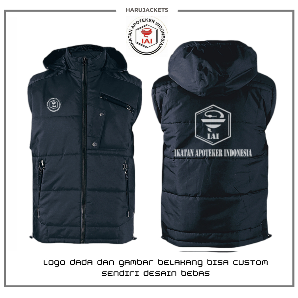 Rompi Costum Jaket Apoteker Indonesia - Vest Custom Gambar Dan Tulisan Desain Bebas