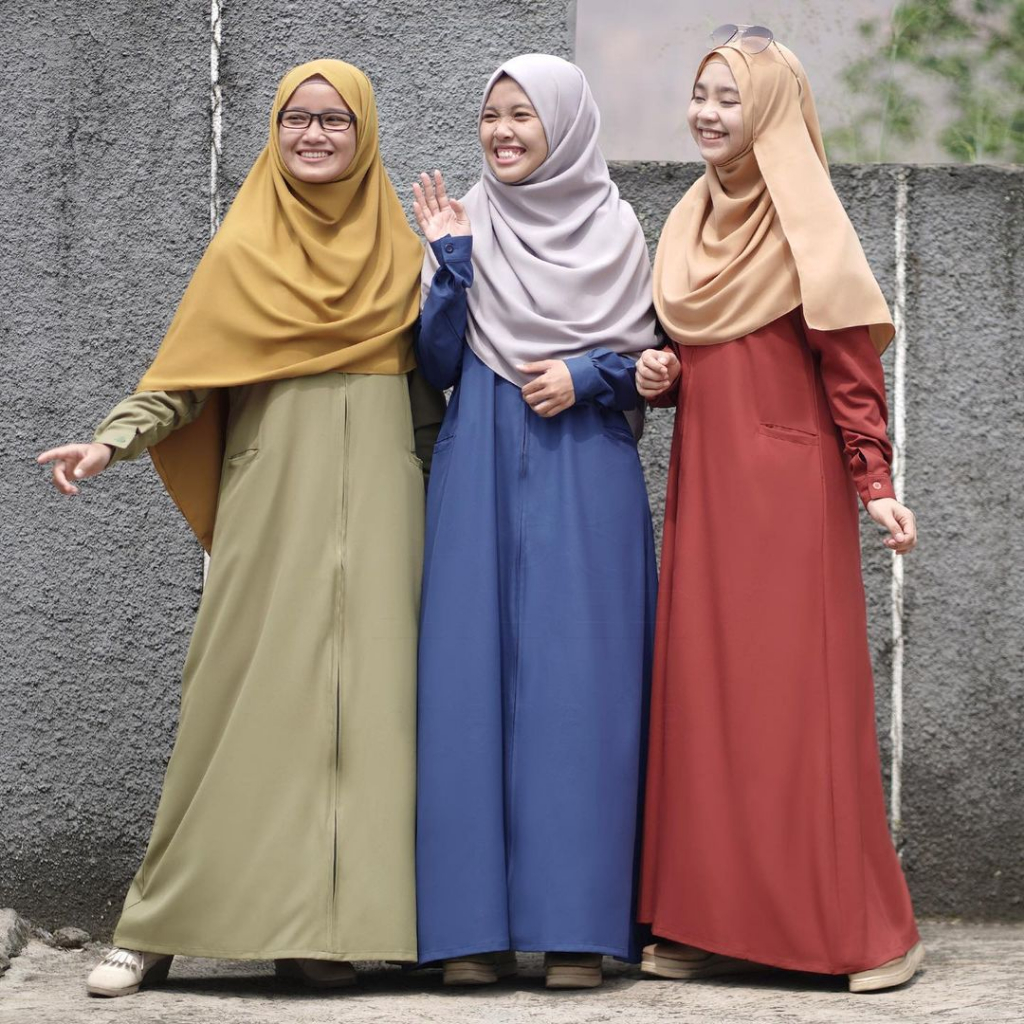 Gamis Zippy Twill | Gamis Twill Hijab Alila