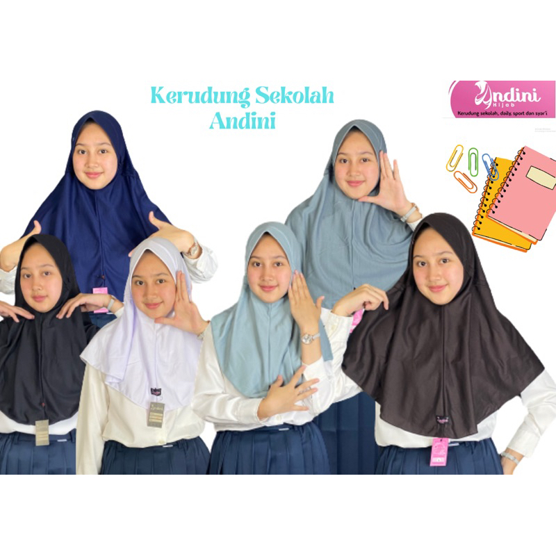 KERUDUNG JILBAB ORIGINAL  SERUT SEKOLAH SD SMP SMA MODEL SERUT TALI