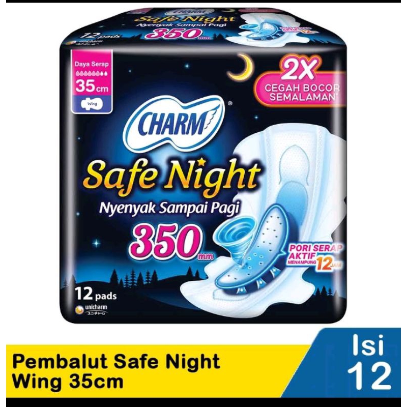 pembalut charm night 350mm/35cm isi 12pcs