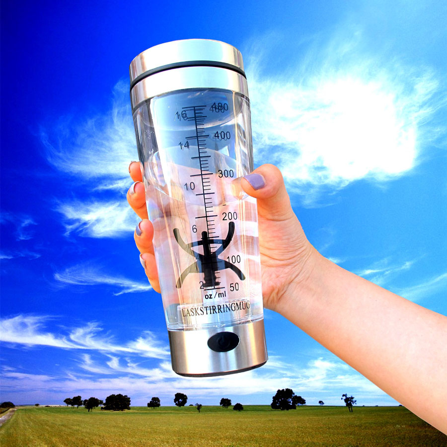 Botol Minum Protein Shaker Electric Portable 480ml - 1505