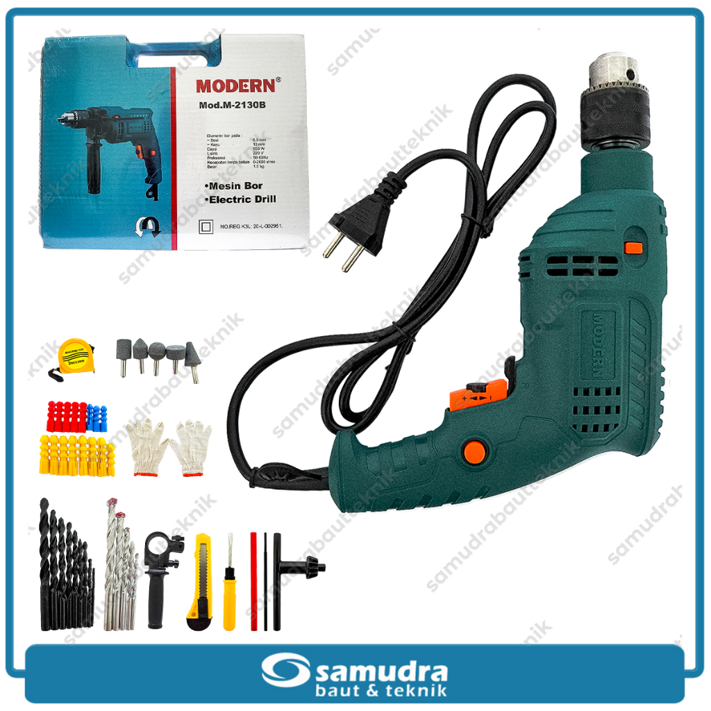 TERMURAH Mesin Bor Set 13mm M-2130 MODERN / Mesin Bor Kayu, Besi dan Beton