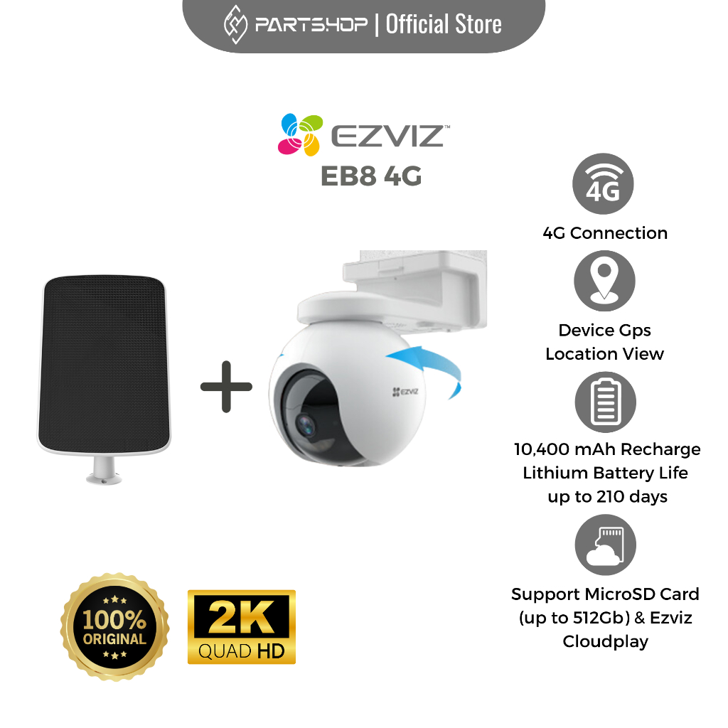 Ezviz EB8 4G 2K Smart Home IP Camera Outdoor CCTV Mikro SD 60 fps