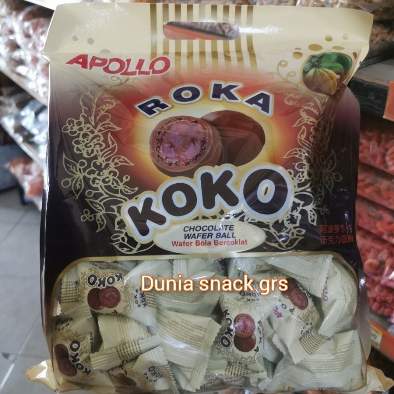 

Apollo roka koko dan pandan susu 250gr isi 50 / coklat impor