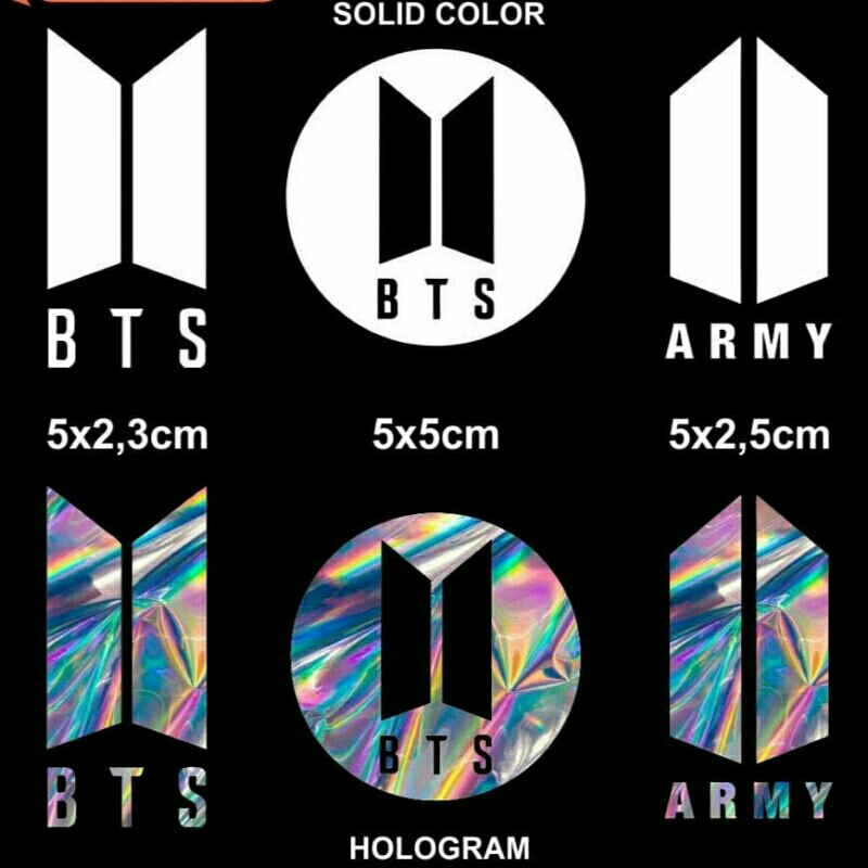 

STIKER HOLOGRAM LOGO BTS ARMY kecil