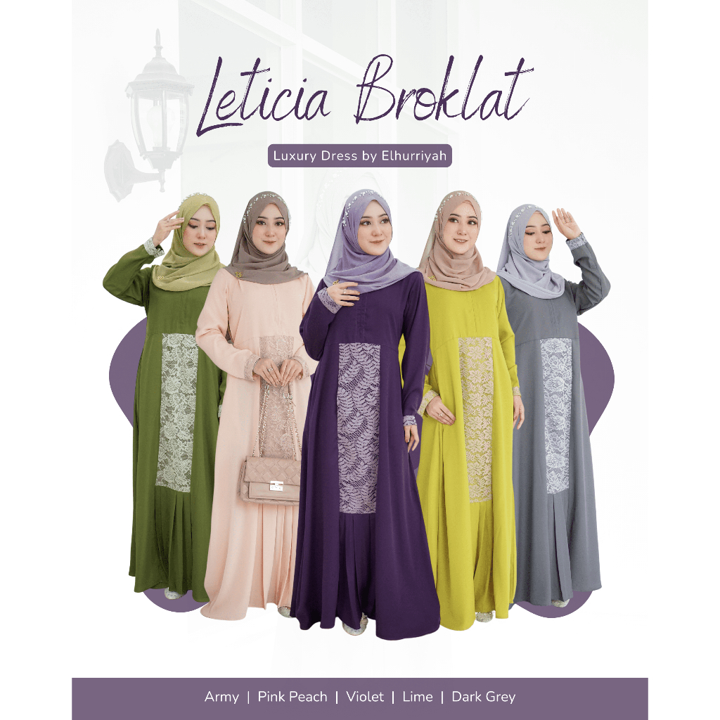 Elhurriyah Gamis LETICIA Brukat Mewah Premium Terjangkau