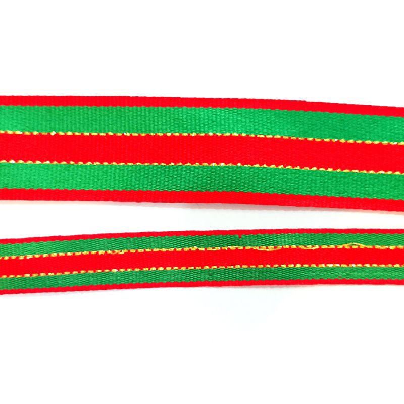 

(meteran) Pita Natal Merah Hijau Gold