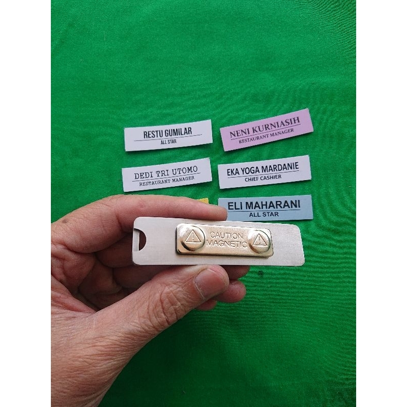 

Name Tag Stainless Reusable Gonta-ganti Nama