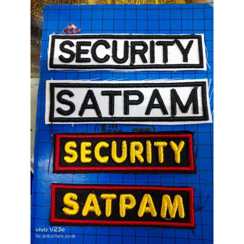 BED SATPAM TIMBUL LOGO SATPAM TIMBUL LOGO BORDIR TIMBUL DADA NAMA SATPAM SECURITY TIMBUL